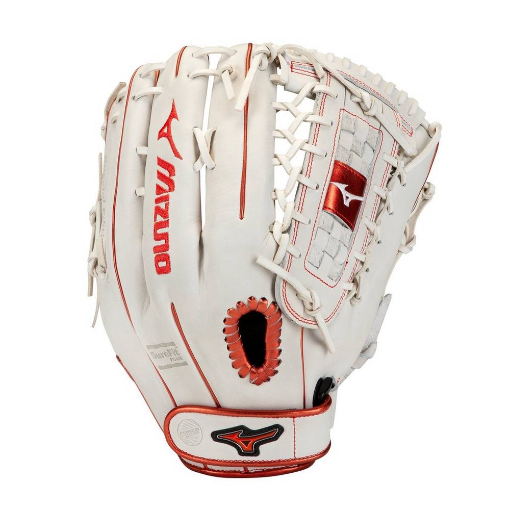 Mizuno Women's MVP Prime SE Fastpitch Softball Glove 13" White/Red (312854-GAT)